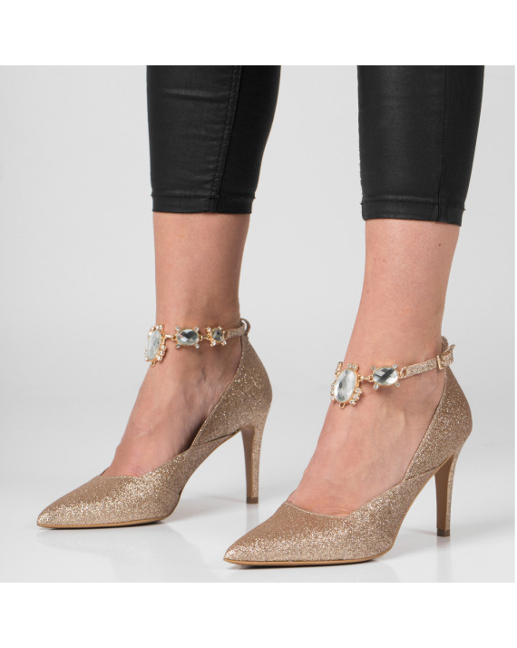 Gold heels with bracelet