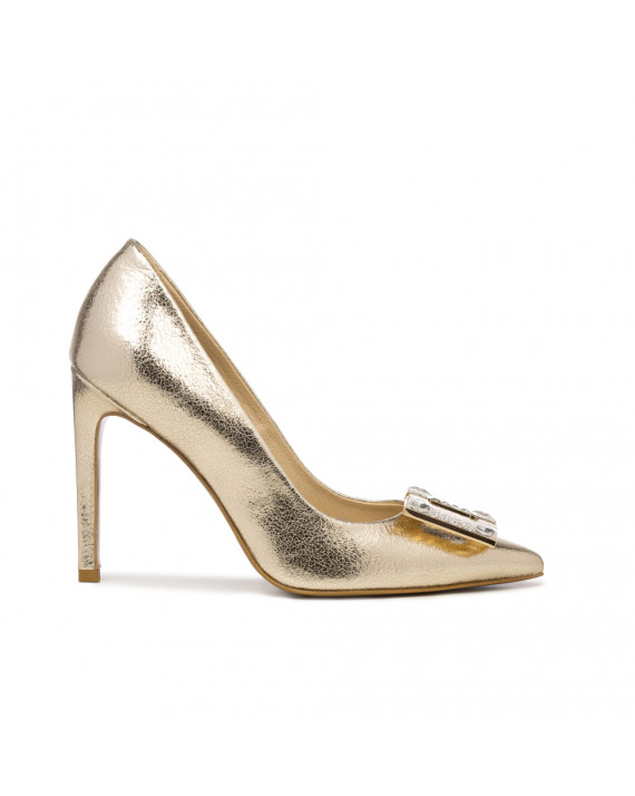 Heels gold with jewellery
