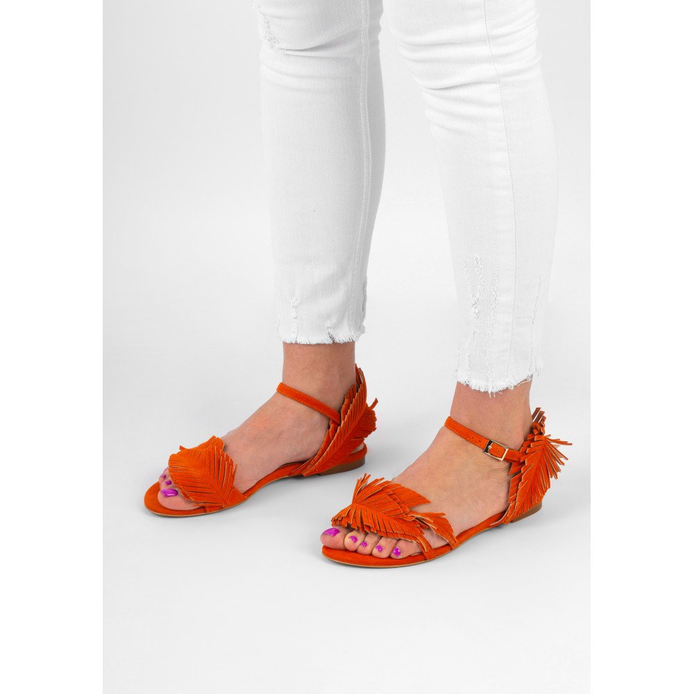 Sandals orange suede