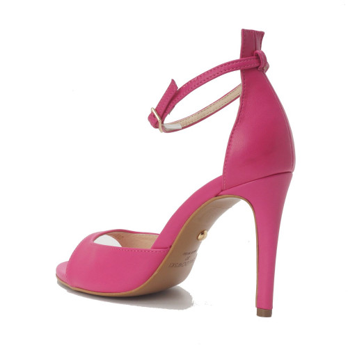 Sandały na szpilce RÓŻ Flamingo