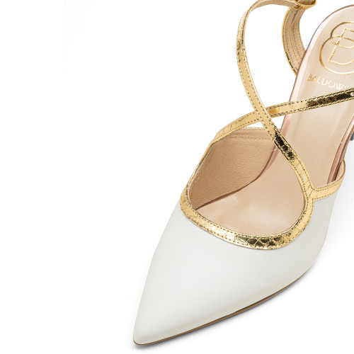 White with Gold  pumps